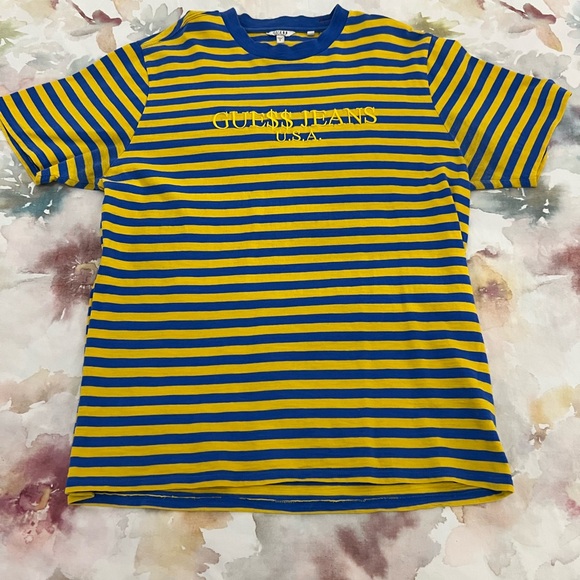Guess Other - GUESS x A$AP Rocky Striped Tee in Blue and Yellow